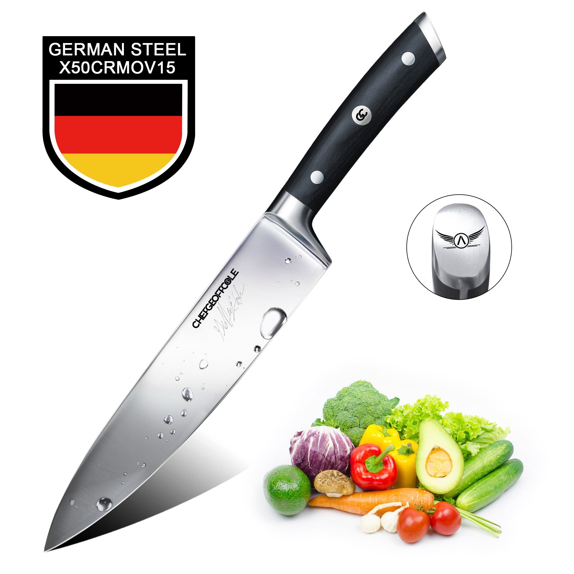 Chef Geoff Cole Pro Knife Black Woodgrain